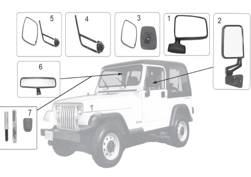 Actualizar 60+ imagen 1991 jeep wrangler mirrors