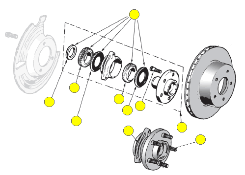 RWD 1986 1987 1988 1989 1990 1991 1992 Front Left & Right Wheel Bearing with Seal Kit Fit JEEP COMANCHE 